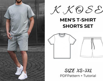 T-shirt und Shorts/PDF Schnittmuster Größen XS-3XL Home und Street Wear Schnittmuster/Sofortdownload/T-Shirt und Shorts Set/A4-A0-Letter