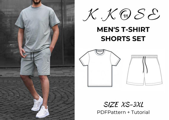 Men's T-shirt and Shorts Sewing Pattern: Beginner Friendly (A4-A0-Letter) (Instant Download)