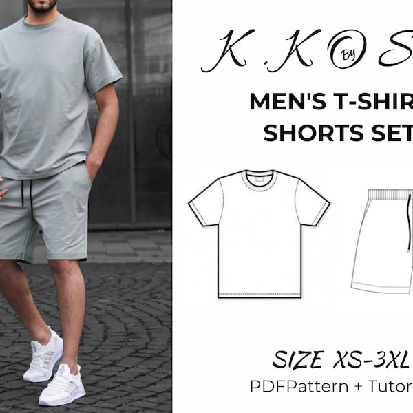 T-shirt und Shorts/PDF Schnittmuster Größen XS-3XL Home und Street Wear Schnittmuster/Sofortdownload/T-Shirt und Shorts Set/A4-A0-Letter