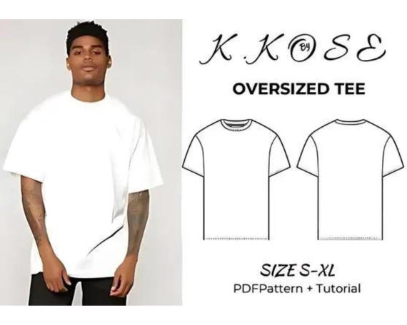 Oversize Tee Shirt PDF Sewing Pattern Sizes for S XL Men and Women Who Wear Loose overs ze Tsh rt Pattern PDF Pattern A4 a0 letter Etsy
