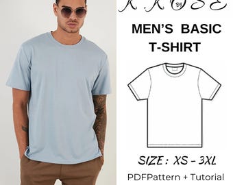 Men's Basic T-Shirt Sewing Pattern: XS-3XL, A4-A0-Letter (Digital Download)