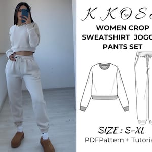 Può includere: Un cartamodello per un set di felpa corta e pantaloni da jogging per donna. Il cartamodello include un tutorial ed è disponibile nelle taglie S-XL. K.KOSE by è il nome del marchio.