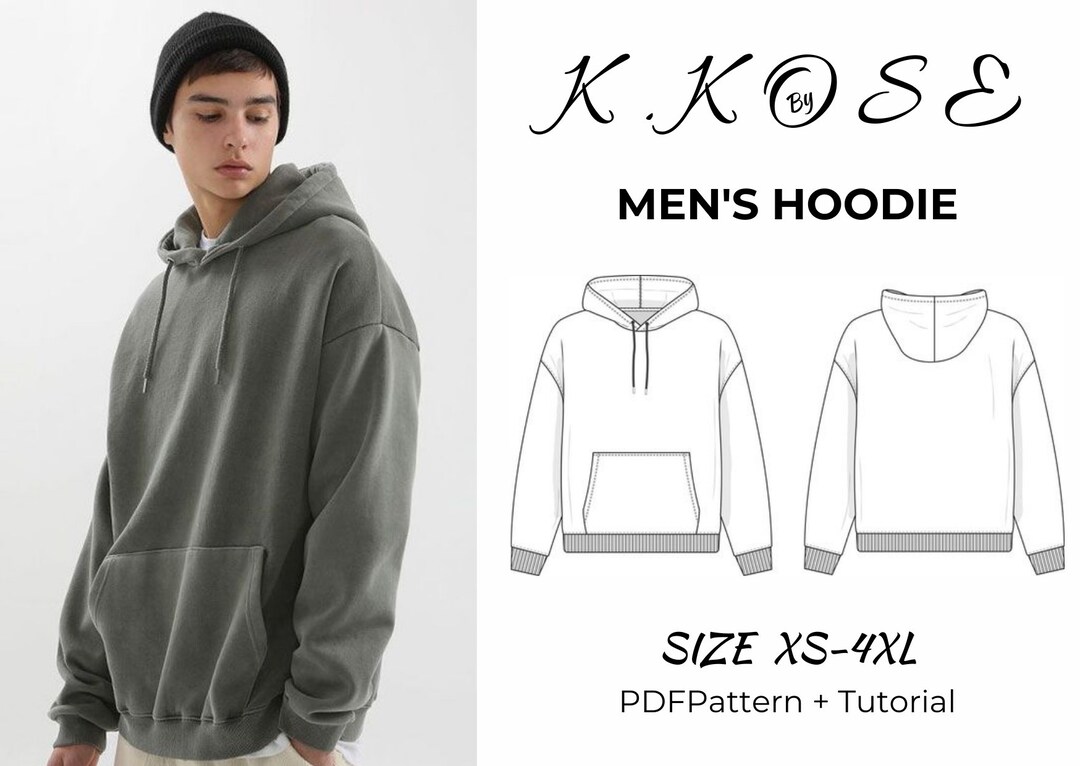 Oversized Hoodie Sewing Pattern Sizes XS4XL Men's Etsy