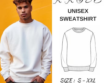 Unisex Oversized Sweatshirt Sewing Pattern: Crew Neck (A4-A0-Letter) (PDF)