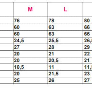May include: Size chart for an oversized t-shirt with measurements in centimetres for total length, chest, bottom width, sleeve length, armhole, sleeve opening, neck width, front neck drop, shoulder to shoulder, and bicep.