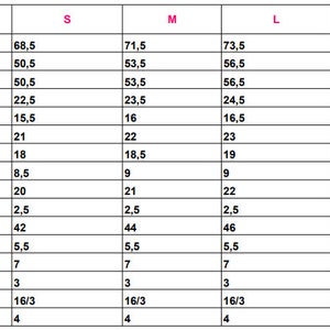 May include: A size chart for a polo shirt with measurements in inches for total length, chest, bottom width, sleeve length, sleeve opening, armhole, neck width, front neck drop, bicep, rib height, shoulder to shoulder, neck height (CB), neck height, neck food height, pat width length, and slut length.