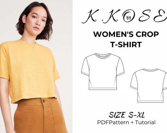 Women's Crop t-shirt (Size S-XL)/The Best Pattern Project/we have the easiest patterns/Picture explanation/Colorful Make colorful crops