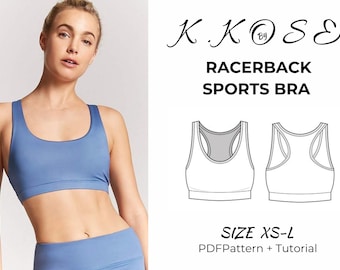 Sport Bra PDF Sewing Pattern /Bra Pattern/ Racer Back Sports Bra Pattern/Sports Pattern/Lingerie Sewing/Bra PDF/Racerback sports bra Pattern