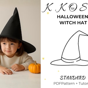 Halloween Hexenhut Schnittmuster Digitales PDF Standardgröße Anfängerfreundlich DIY Kostüm druckbare Nähdatei A4 Letter A0