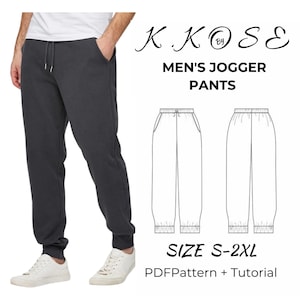 以下が含まれることがあります： ジョガーパンツのデジタル縫製パターン。パターンには、パンツの正面と背面のビュー、および縫製手順が含まれています。パターンはS-2XLサイズでご利用いただけます。パターンは「K.Kose Men's Jogger Pants」と呼ばれ、PDFパターンとチュートリアルが含まれています。