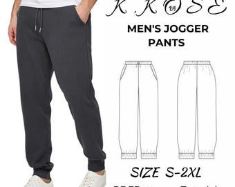 Men's Jogger Pants Sewing Pattern: Sizes S-2XL (A4, Letter, A0) (Digital Download)