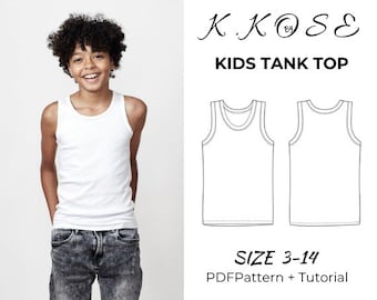 Kıds Tank Top / Tank Top for Children / Tank top PDF sewing pattern/Tank Top Pattern/Tank top for gırl and boy / Sıze 3-14 Year/A4-A0-Letter