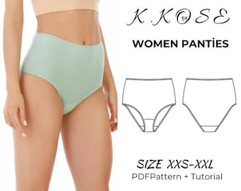 Women Panties /High Waist Panties Pattern / Underwear/Panty Pattern PDF /Women's Lingerie /Sewing Pattern /Sıze :XXS-XXL / A4-Letter Pattern