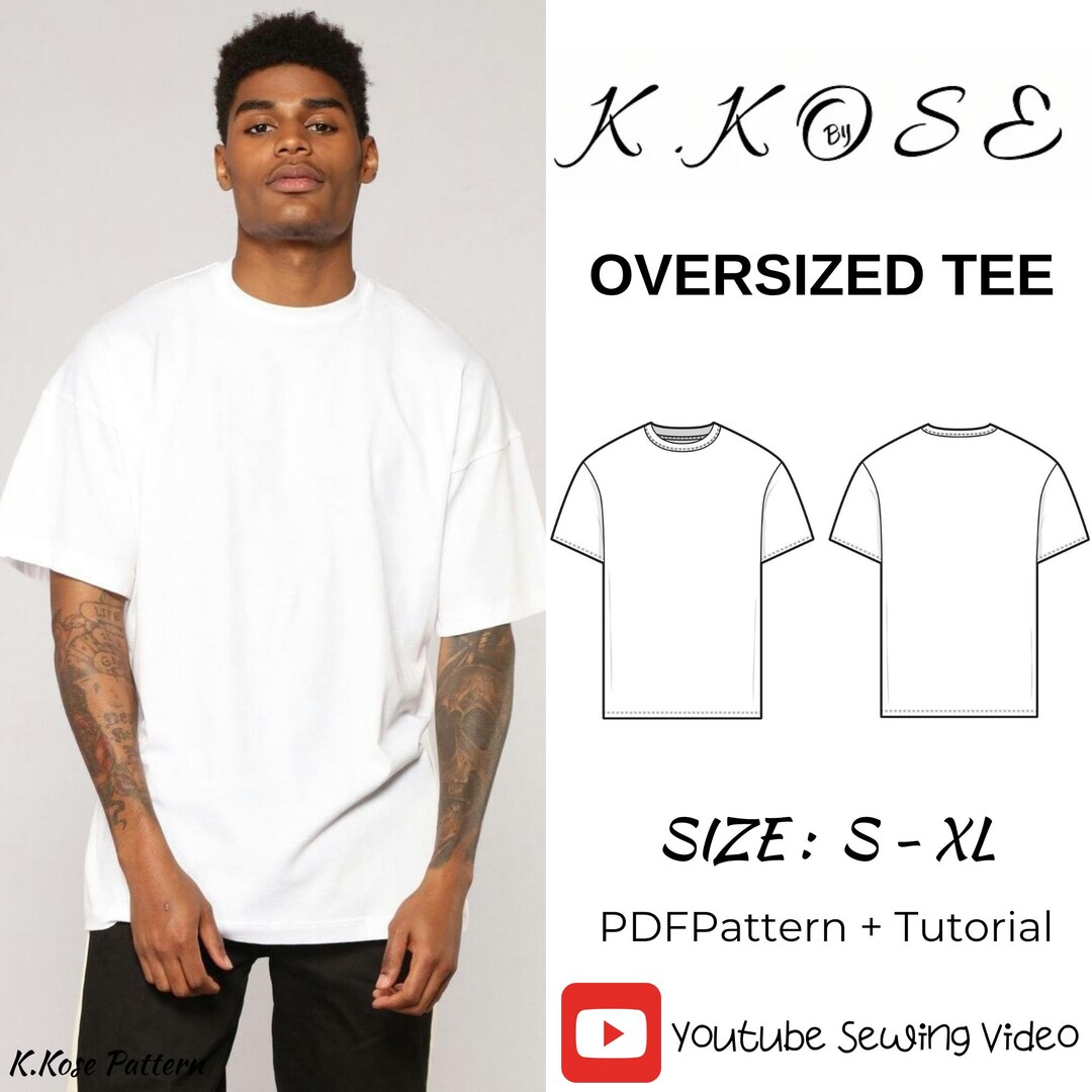Oversize Tee Shirt/pdf Sewing Pattern/size for S-xl/men and