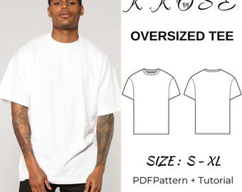 Oversize Tee Shirt/pdf Sewing Pattern/size for S-xl/men and