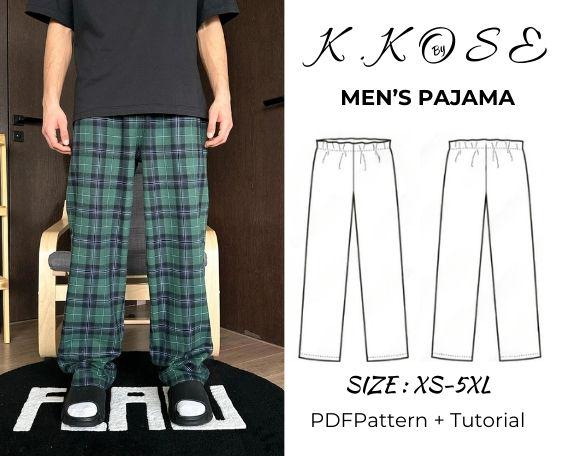 Mens Pajama Pants Pattern Etsy UK