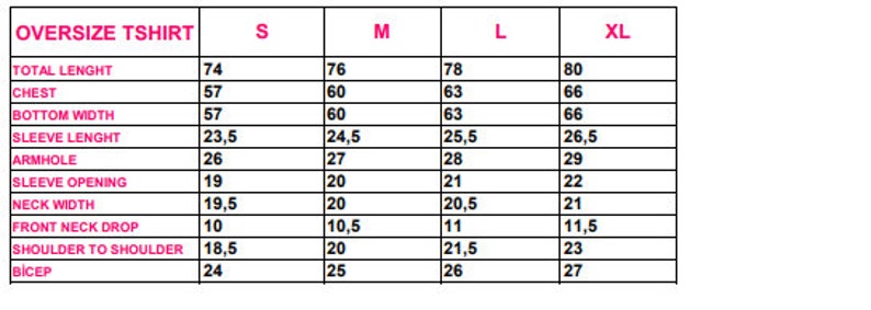 Puede incluir: Tabla de tallas para una camiseta de gran tama&ntilde;o con medidas en cent&iacute;metros para la longitud total, el pecho, el ancho de la parte inferior, la longitud de la manga, la sisa, la abertura de la manga, el ancho del cuello, la ca&iacute;da del cuello delantero, el hombro a hombro y el b&iacute;ceps.