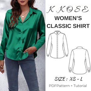 Women's Classic Long Sleeve Shirt Sewing Pattern (PDF)