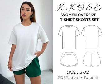 Oversize Tee and Biker Shorts Set Sewing Pattern (PDF Pattern)