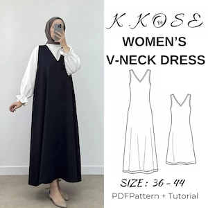 Women's V-Neck Maternity Dress Sewing Pattern (PDF Pattern)