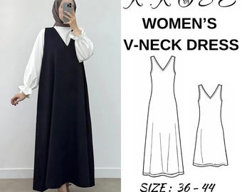Women's V-Neck Maternity Dress Sewing Pattern (PDF Pattern)