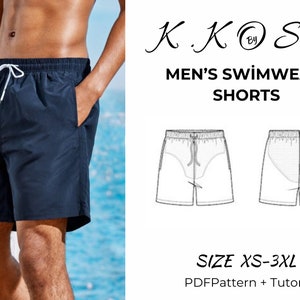 Men's Swimwear Pattern/Shorts Pattern/Sewing Pattern Shorts Men/XS-3XL/Sewing Pattern for Men PDF/Swimwear shorts/Instant Download A4 Letter