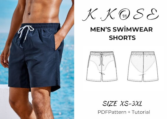 Mens swim shorts pattern hot sale