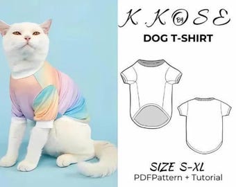 Cat Tee Shirt PDF Sewing Pattern: Step-by-Step Instructions (A4-A0-Letter)
