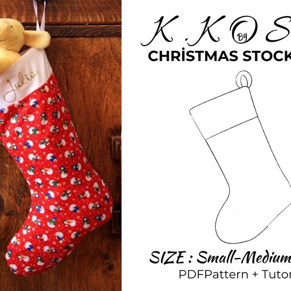 Learn to Sew Christmas Stocking/Sewing Pattern and Tutorial/Socks sewıng pattern/Easy Sewing Project for Beginner/Holiday/Christmas stocking