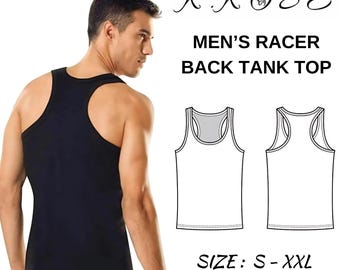 Men's Racerback Tank Top Sewing Pattern (Size S-XXL) (PDF Pattern)
