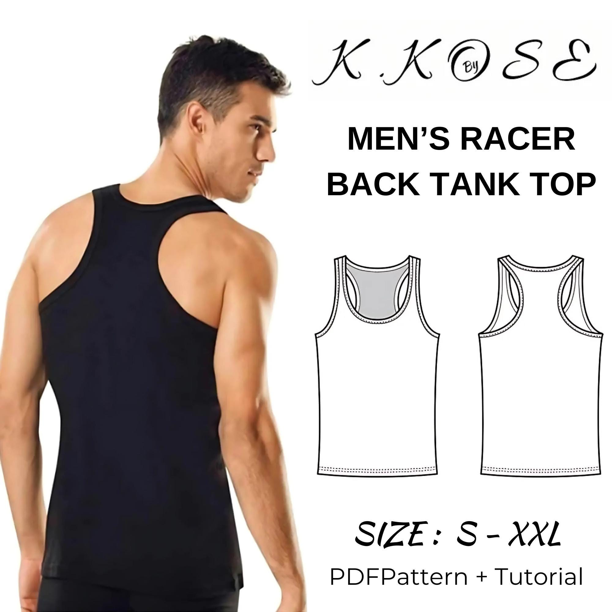 Men's Racerback Tank Top Sewing Pattern (size S-XXL) (PDF Pattern) - Etsy, image size:2000x2000