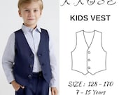 Kids Vest Sewing Pattern PDF  Sizes 128–170  Unisex Lined Vest  Step-by-Step Photo Tutorial  A4/Letter/A0 EASY sewing