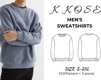 Unisex Sweatshirt Sewing Pattern: Easy Photo Tutorial, Sizes S-2XL (PDF Download A4/A0 Printable)