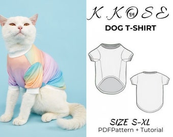 Cat Tee Shirt PDF Sewing Pattern/Cat T-shirt/Illustrated Step-by-Step Instructions All the secrets of making a cat T-shirt/A4-A0-Letter/dog