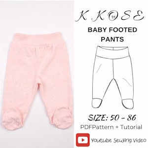 Baby Footed Pants Sewing Pattern: Newborn to 18 Months (PDF Pattern)