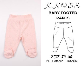 Baby Footed Pants /Baby pants /Kids Baby Footed Pants/baby sewing pdf/Newborn Footed Pants/Baby foot pant leggings/Sıze:50-86/ A4-A0-Letter