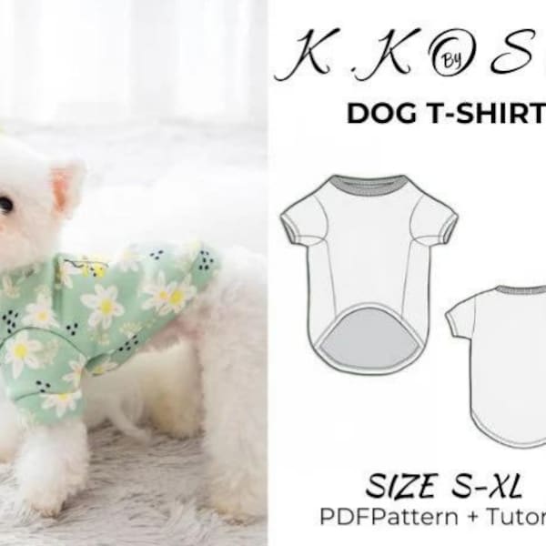 Dog Tee Shirt PDF Sewing Pattern /Cat T-shirt sew/Illustrated Step-by-Step Instructions All the secrets of making a cat T-shirt/A4-A0-Letter