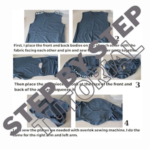 Patrón de costura en PDF para camiseta unisex extragrande: Hazlo tú mismo fácilmente con vídeo imagen 8