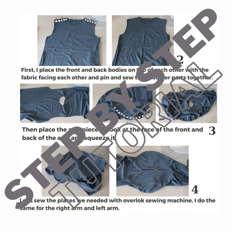 Patrón de costura en PDF para camiseta unisex extragrande: Hazlo tú mismo fácilmente con vídeo imagen 8