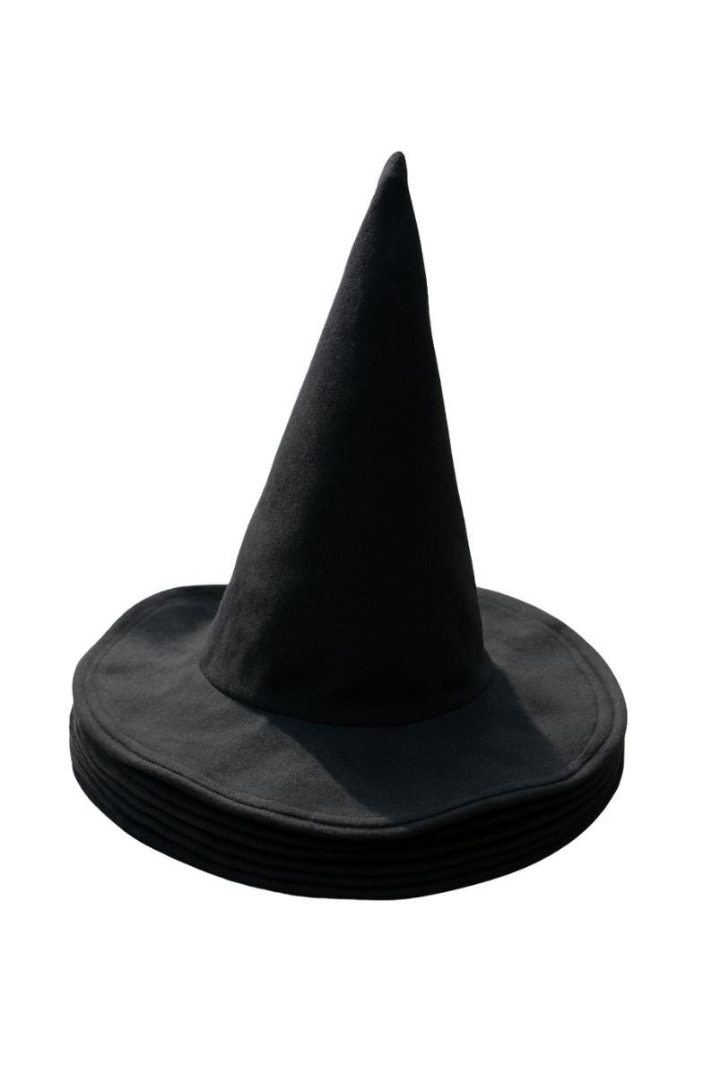 ハロウィン魔女の帽子の型紙：標準サイズ、初心者向けDIYコスチューム
