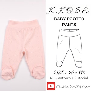 Baby Footed Pants Sewing Pattern: Newborn to 18 Months (PDF Pattern)