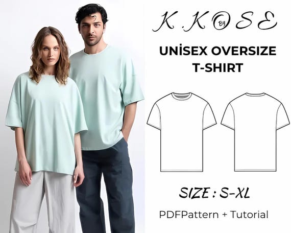 Unisex Oversize T-shirt/oversize Tee Shirt/pdf Sewing