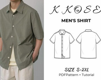 Patron de couture chemise homme pour débutants/Chemise pour homme