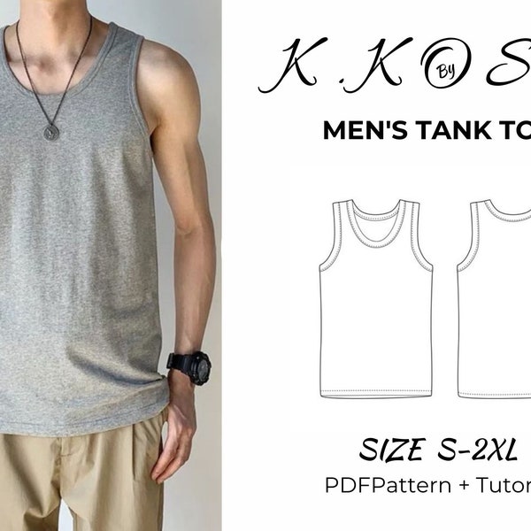 Men's Sports Singlet/ Mens Tank Top Sewıng Pattern/Easy Illustrated Sewing Instructions/Sewing Tutorial/Pattern Tutorial PDF/Tank Top Sewing