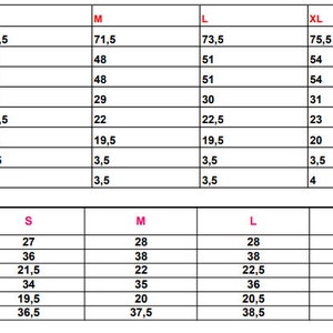 May include: Size chart for tank tops and boxer briefs. The chart shows measurements in inches for sizes S, M, L, XL, and XXL. Measurements include total length, chest, bottom width, armhole, neck width, front neck drop, back neck drop, shoulder, side length, waist, back rise, bottom width, thigh, and hip waist from 13 cm.