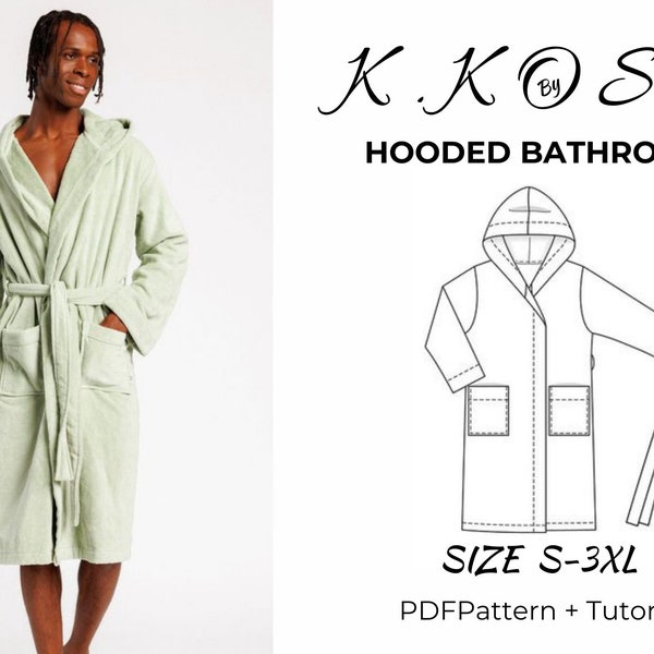 Hooded Bathrobe /With easy step by step instructions / Bathrobe pattern file/bathrobe pdf /Easy Sewing instructions /Hoodıe Bathrobe pattern