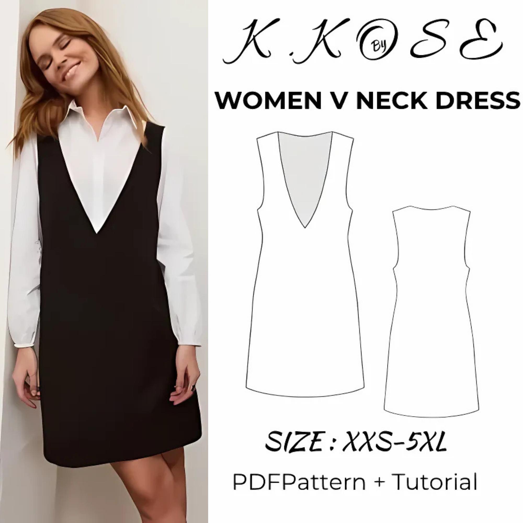 a line v neck dress pattern How to Draft a V-Neck A-Line Dress