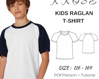 Kıds Raglan T-shırt sewing pattern /Kids Raglan Tshırt pdf/T-shirt for Children/Kids Youth Digital pattern/A4-A0-Letter/youtube sewing video