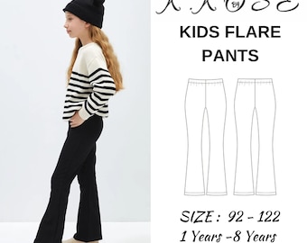 Patrón de pantalones acampanados para niños: Hazlo tú mismo (Patrón PDF)