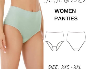 Women Panties sewing pattern/High Waist Panties Pattern/Underwear sewing pattern/Panty Pattern/Women's Lingerie Sewing Pattern/Sıze :XXS-XXL